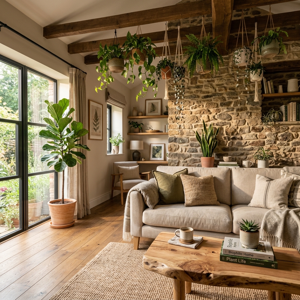 The Cozy Biophilic Living Room: Incorporating Natural Elements for Mental Wellness