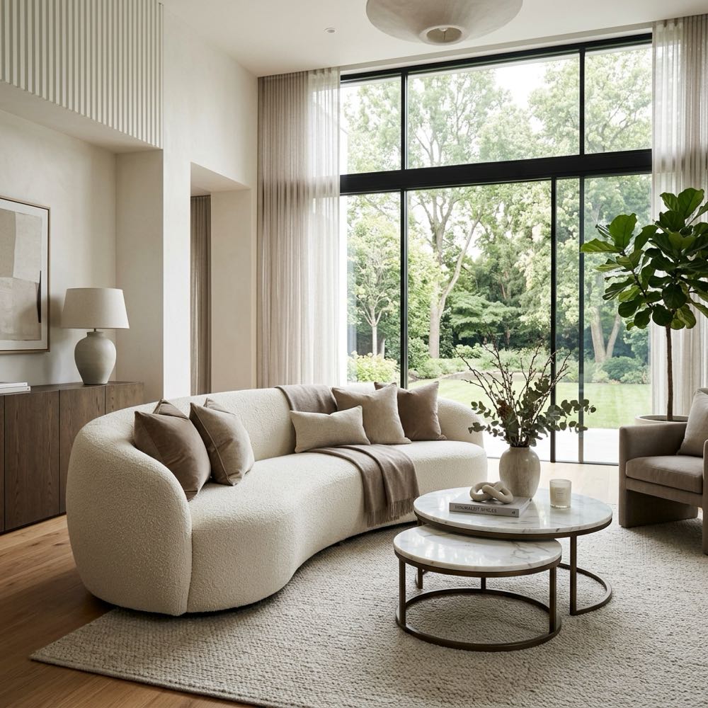 Curved Sofa Styling Ideas: How to Style a Sculptural Living Room