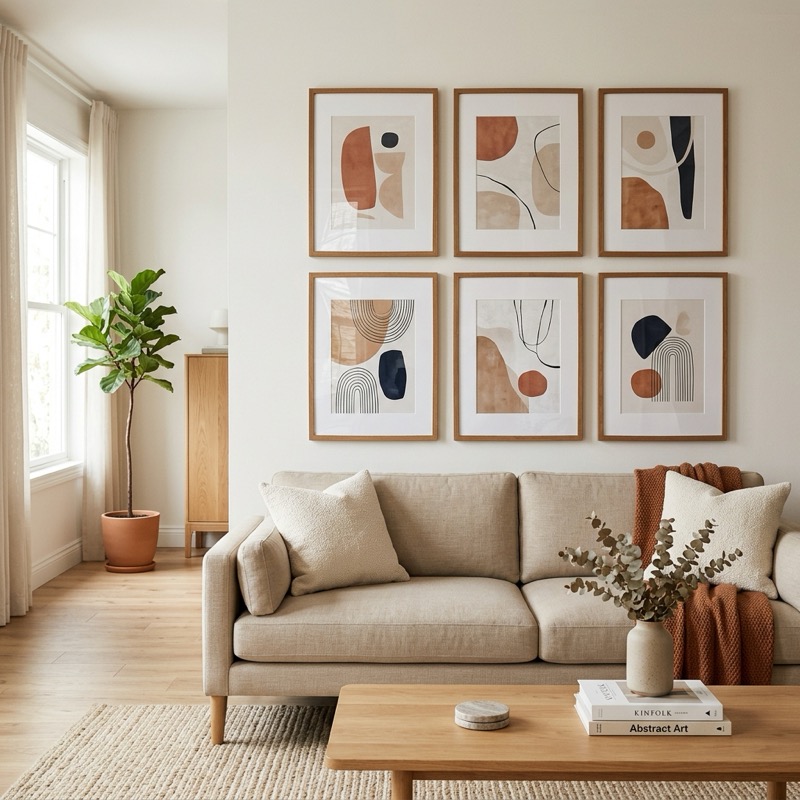 Living Room Gallery Wall: Styling Cozy Modern Displays
