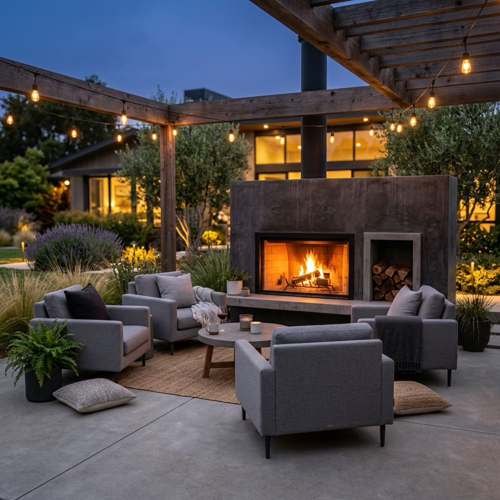 Modern Outdoor Fireplace Designs: Styling a Cozy Backyard Lounge