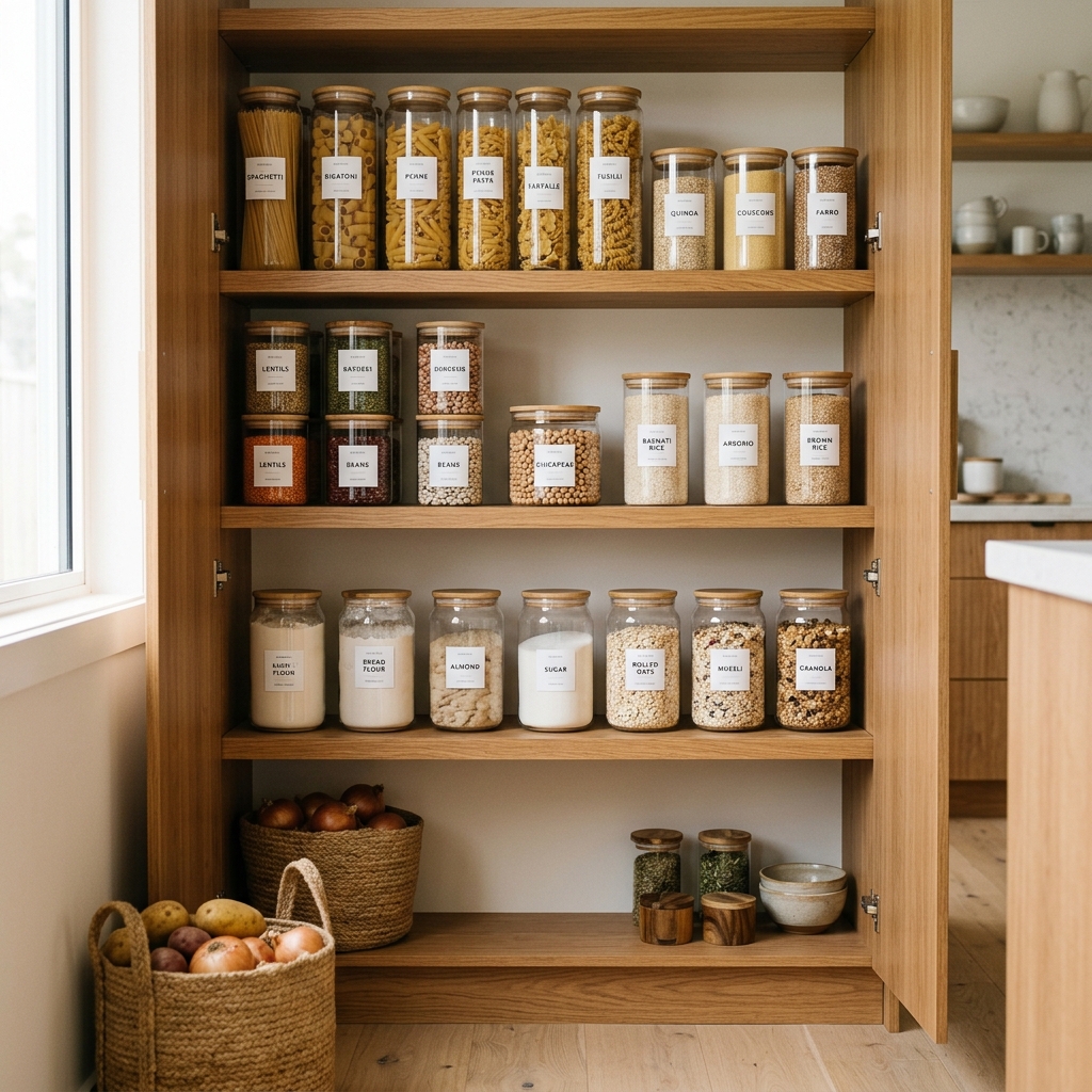 Aesthetic Plastic-Free Pantry Organization: Best Sustainable Glass & Bamboo Jars