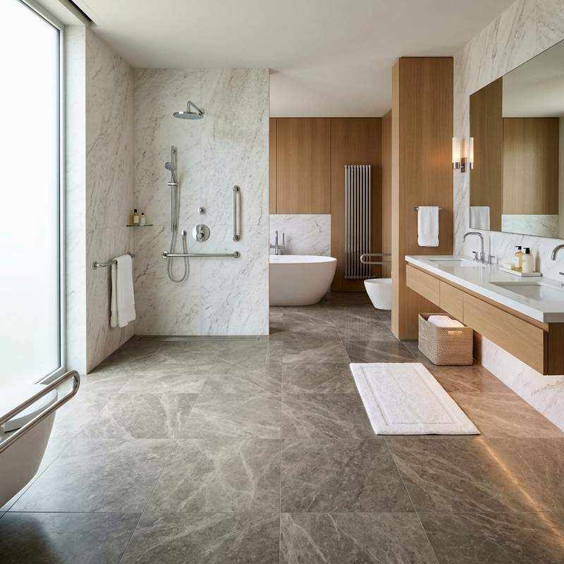 Accessible Roll In Shower Layouts: 5 Barrier Free Bathroom Remodels