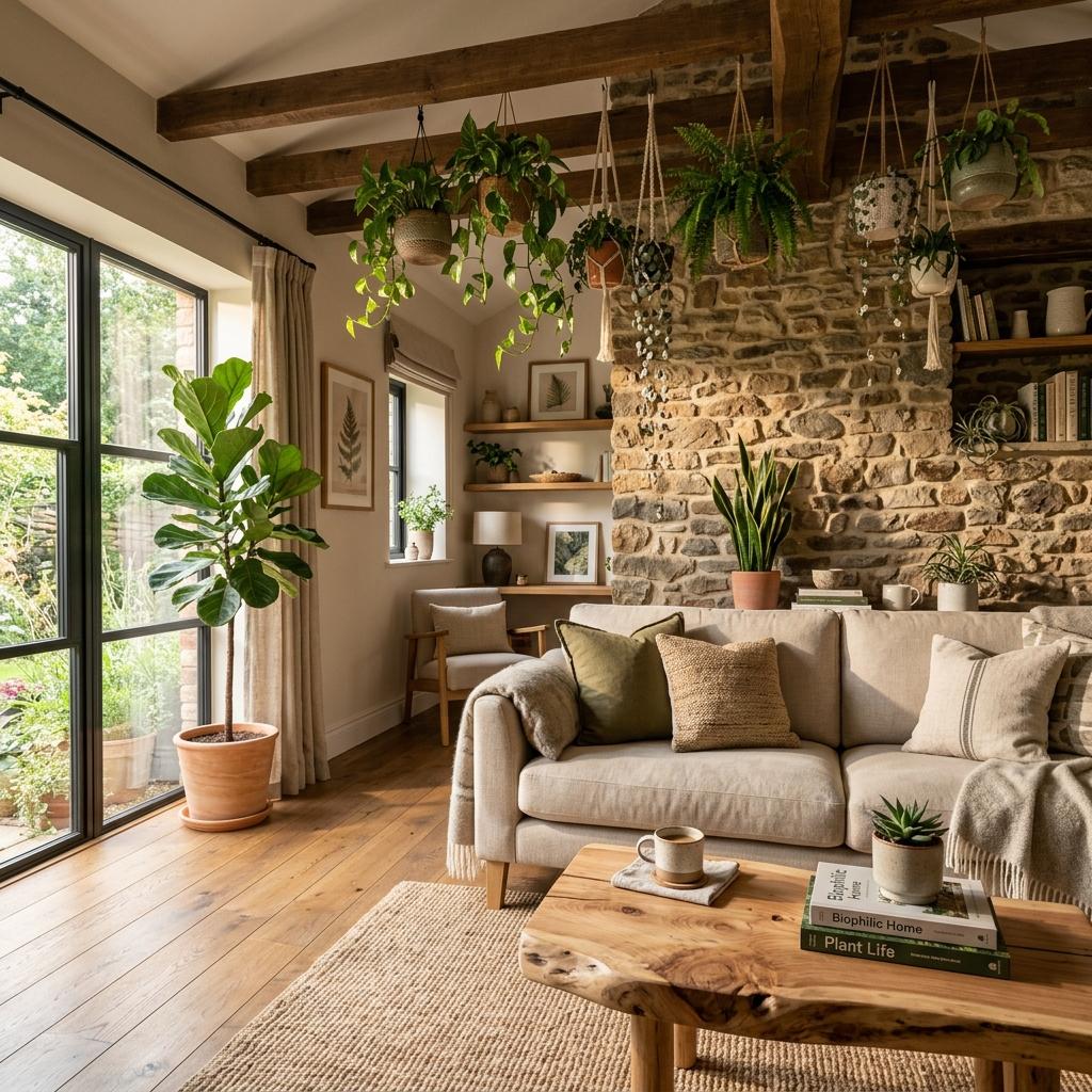 The Cozy Biophilic Living Room: Incorporating Natural Elements for Mental Wellness