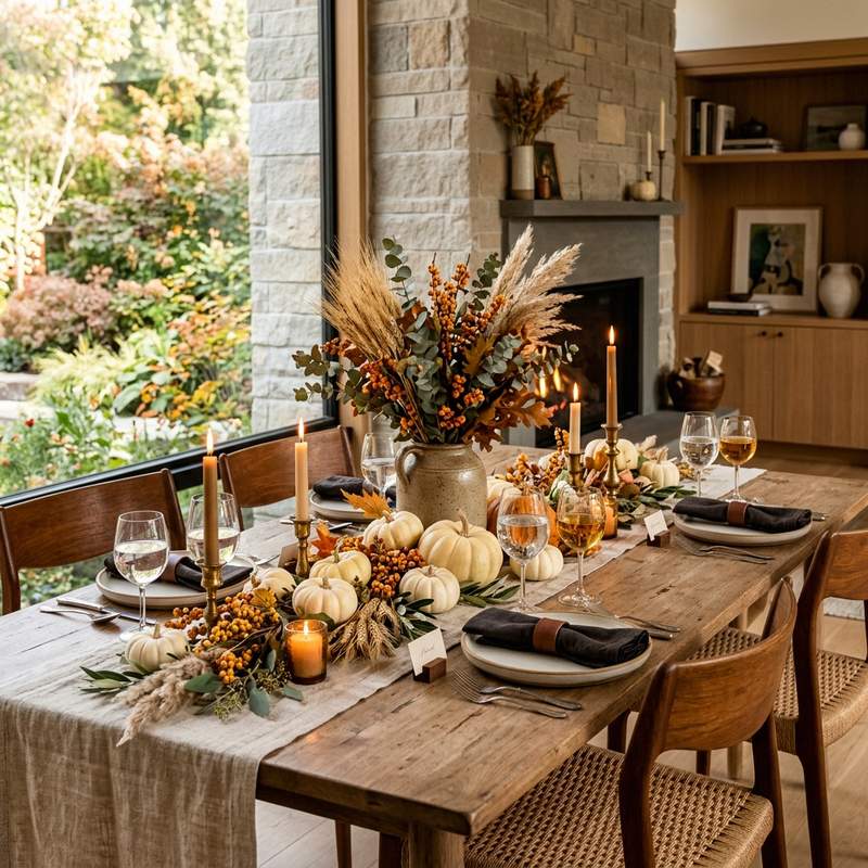Fall and Thanksgiving Decor: 5 Cozy Table & Mantle Styling Tips