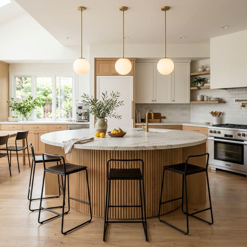 Fluted Kitchen Island Ideas: Styling Textured Cabinetry Slats