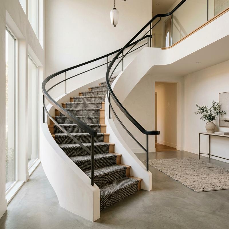 Staircase Decor and Runner Ideas: Premium Materials, Sculptural Railings, and Textile Guides