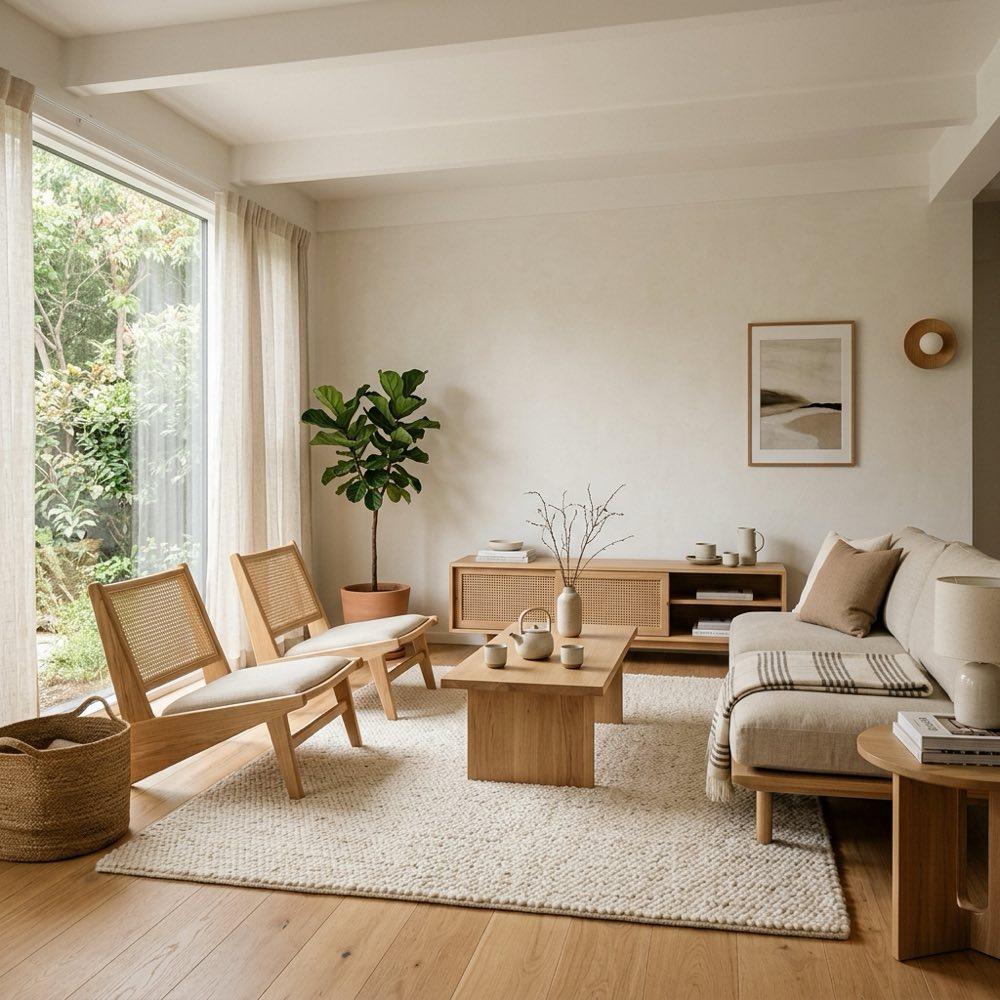 Japandi Living Room Design: Blending Japanese and Scandinavian Style
