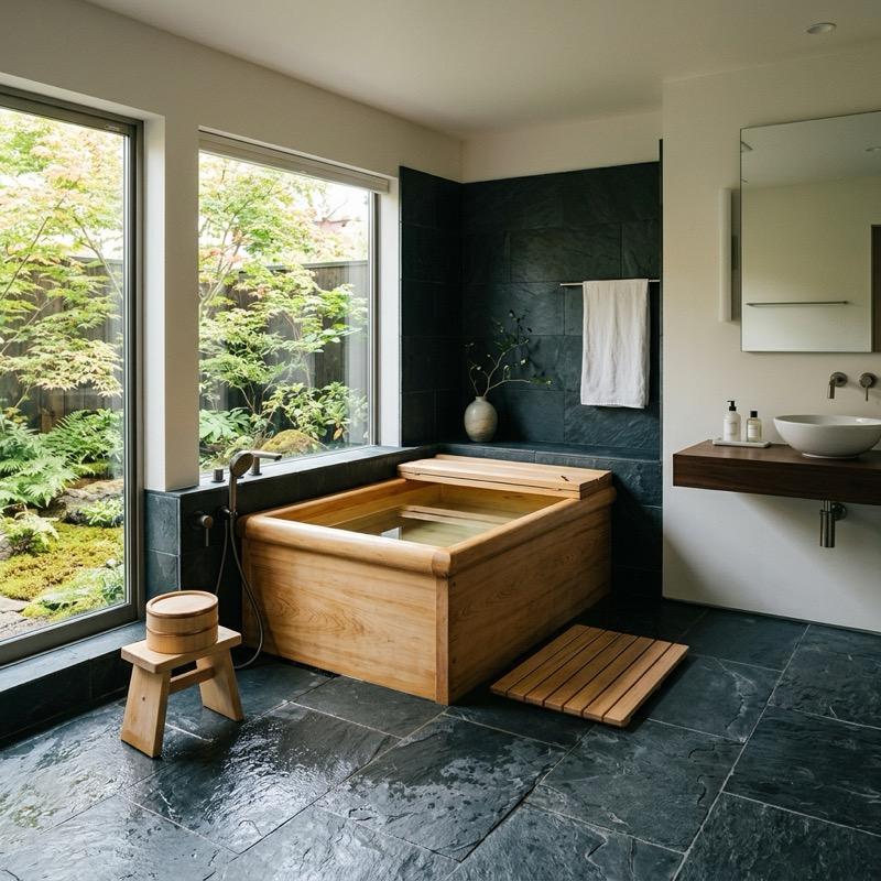 Japanese Soaking Tub: Staging a Compact Deep Bath