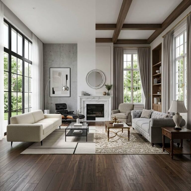 modern vs transitional design