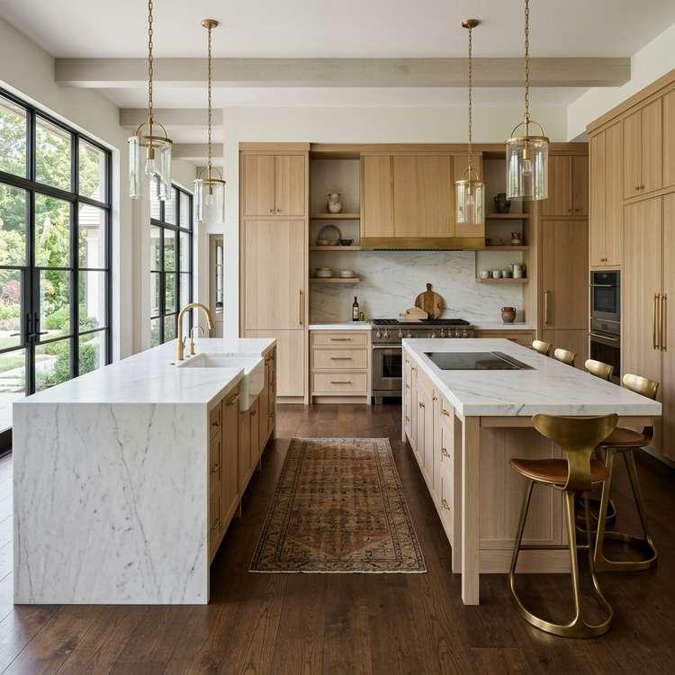 Sleek Double Kitchen Island Layouts: 5 Luxury Setup Tips