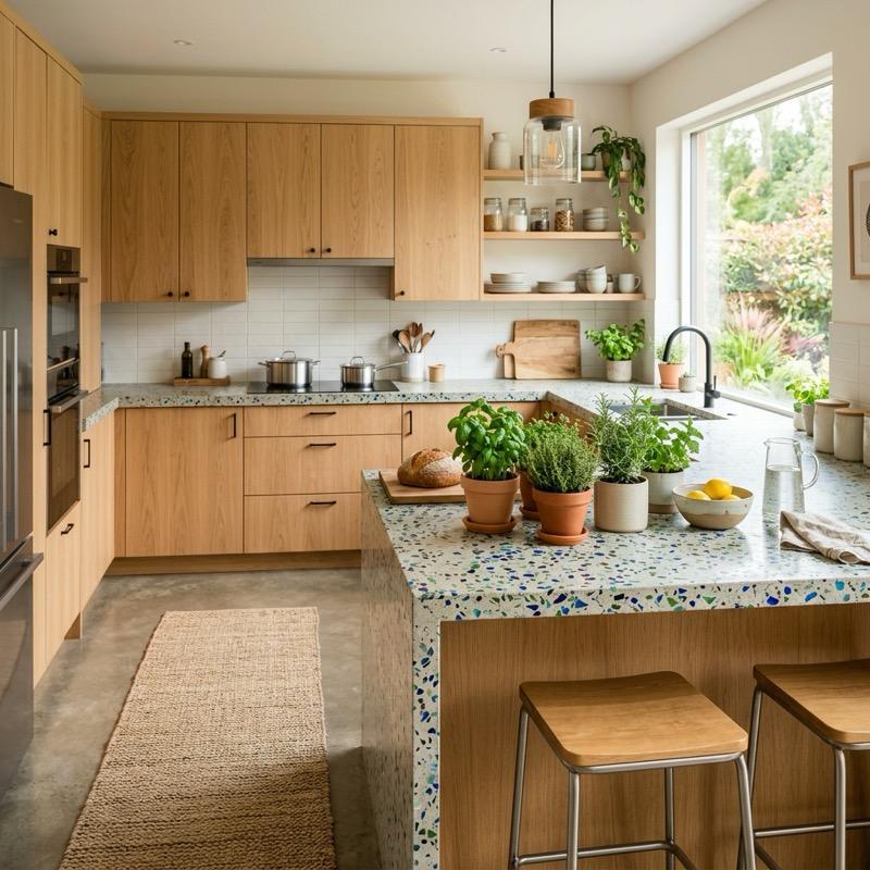 Sustainable Kitchen Countertops: Styling Recycled Eco Surfaces