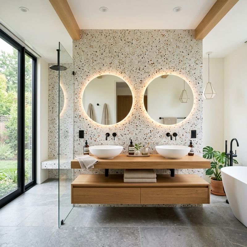 Terrazzo Tile Bathroom: How to Style a Modern Terrazzo Accent Wall