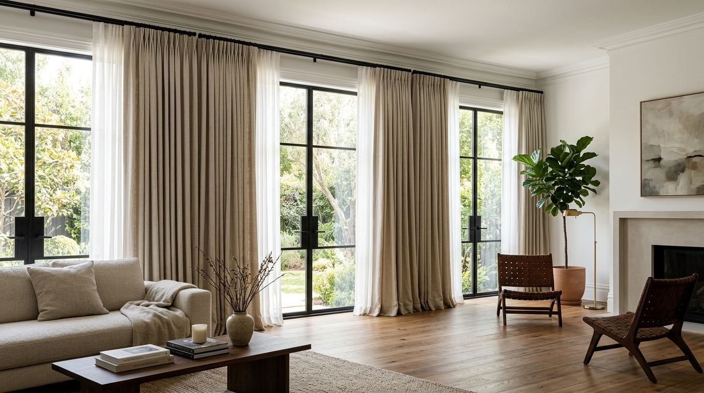 Living Room Curtain and Drapery Trends 2026: Hanging Rules, Fabrics & Hardware