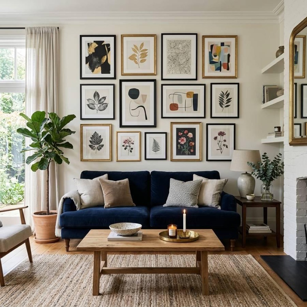 14 Creative Living Room Gallery Wall Ideas & Layout Templates (Step-by-Step Styling)