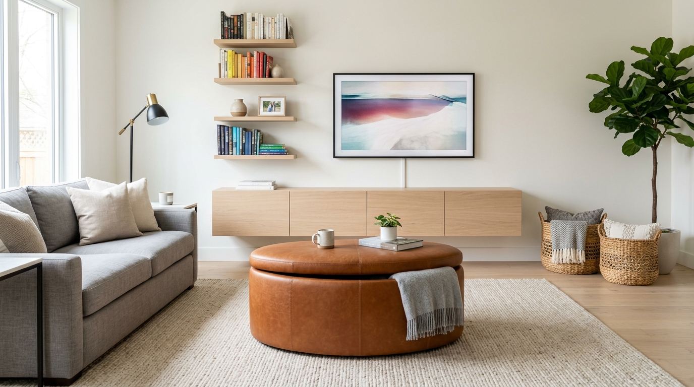 15 Clever Living Room Storage Solutions: Hide Clutter & Maximize Vertical Space